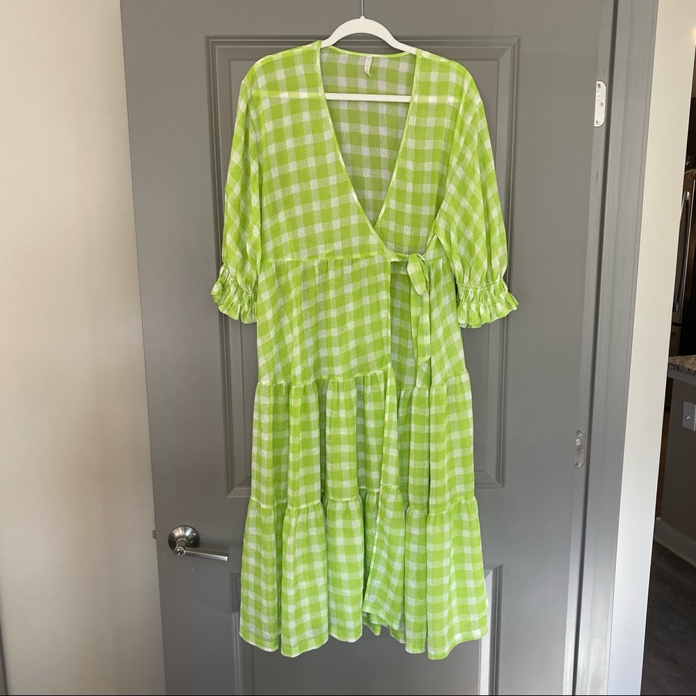 Urban Outfitters Green Checker Dress